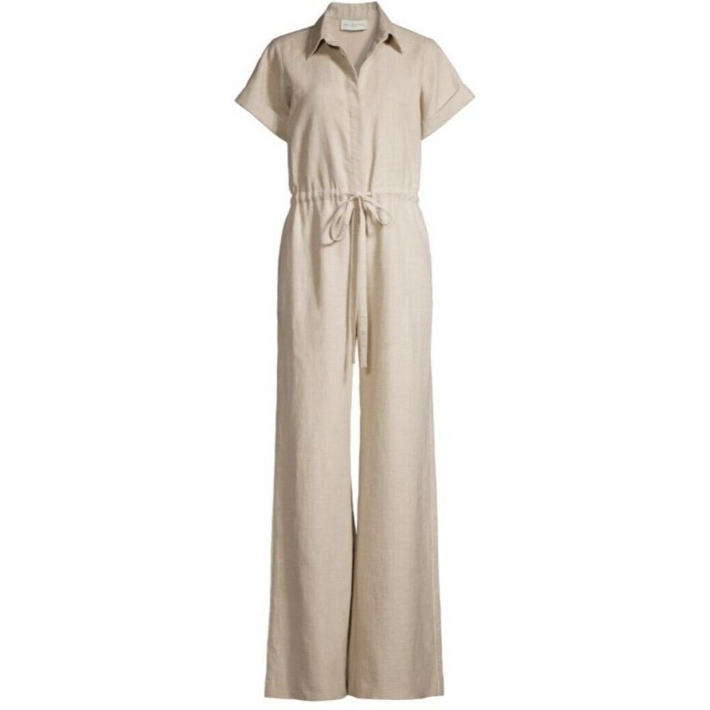 Sachin & Babi Tatum Linen Jumpsuit Size 8 Classic Officewear Career Neutral